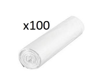 Bolsas De Basura 52X58Cm  Blanca 25L (Caja De 100 Rollos) 2000 Bolsas